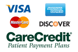 Payment Options: VISA, MasterCard, Discover, American Express, Care Credit